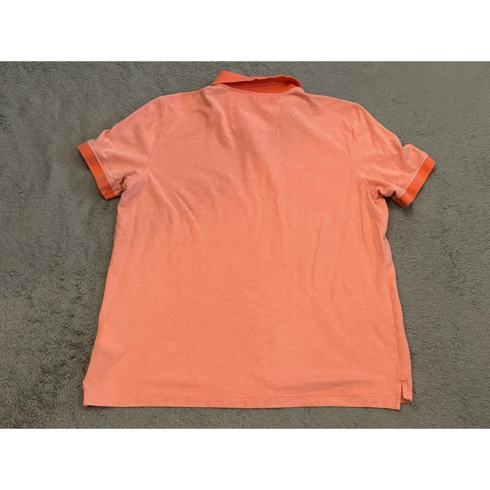 Nautica Mens XL Coral Embroidered Logo Cotton Pique Short Sleeve Polo Shirt
